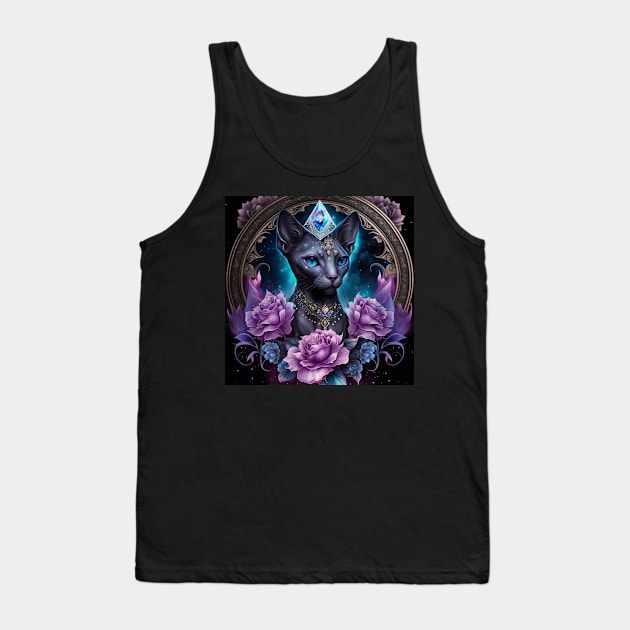 Sphynx Glowing Like A Star Tank Top by Enchanted Reverie